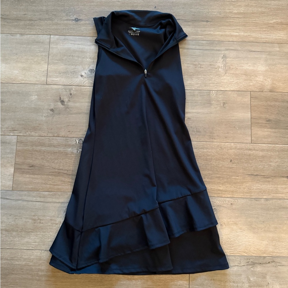 G/FORE Black High-Low Sleeveless Golf Dress